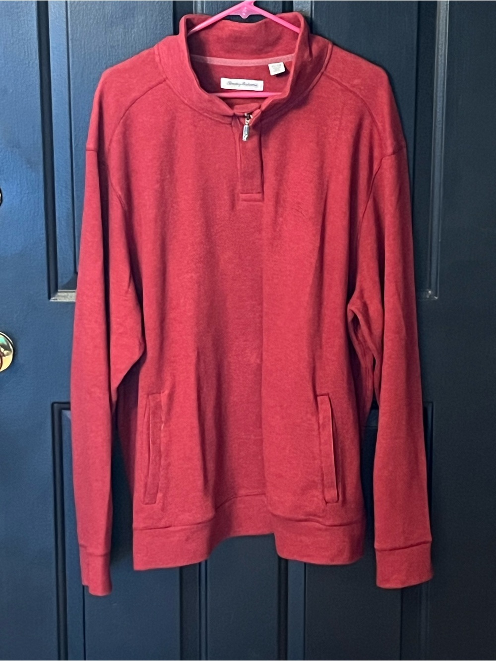 Tommy Bahama Men's Brick Red Half-Zip Sweater
